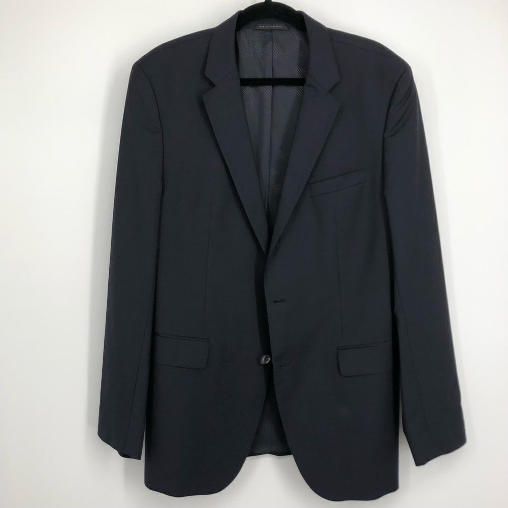 BOSS The James 4/Sharp 6 Sport Coat Blazer Virgin Wool Dark Blue 42L‎